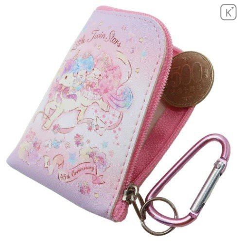Japan Sanrio Mini Pouch Key Bag with Hook - Little Twin Stars - 3