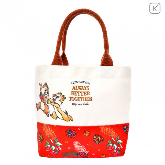 Japan Disney Store Canvas Tote Bag - Chip & Dale Happy Always Better Together - 1