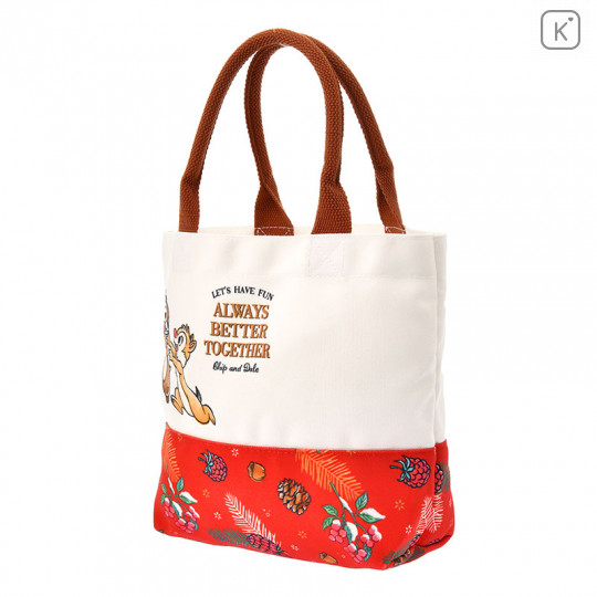 Japan Disney Store Canvas Tote Bag - Chip & Dale Happy Always Better Together - 2