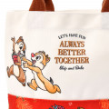 Japan Disney Store Canvas Tote Bag - Chip & Dale Happy Always Better Together - 4