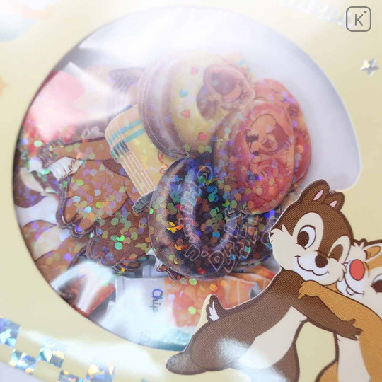 Japan Disney Masking Seal Flake Sticker - Chip & Dale Glitter - 3