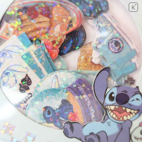 Japan Disney Masking Seal Flake Sticker - Stitch Glitter - 3