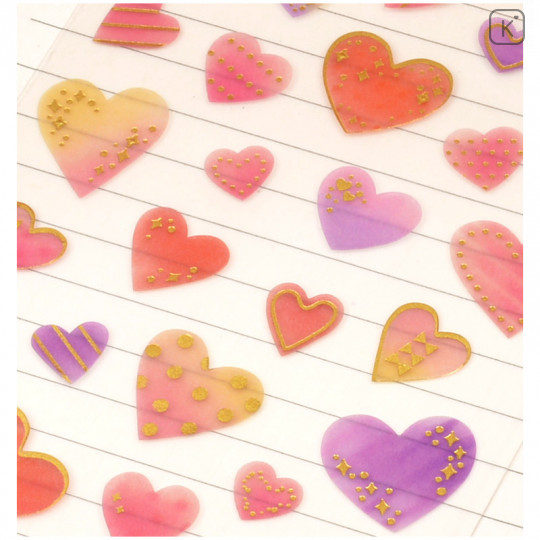 Colorful Stickers with Foil Gold - Heart - 1