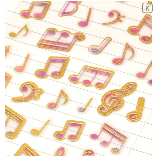 Colorful Stickers with Foil Gold - Music Note - 1