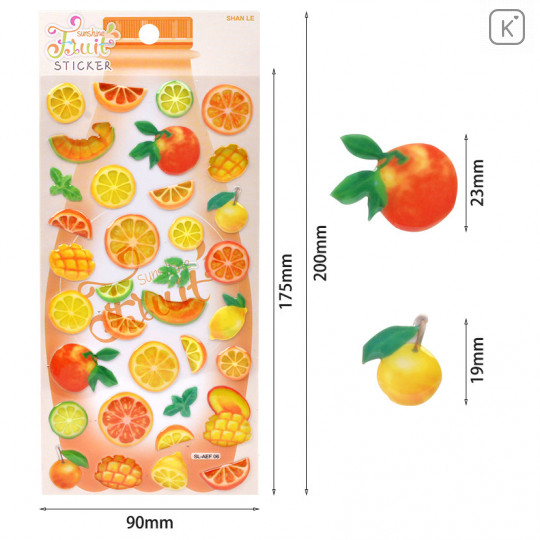 Fruit Stickers - Orange Mango Lemon - 2