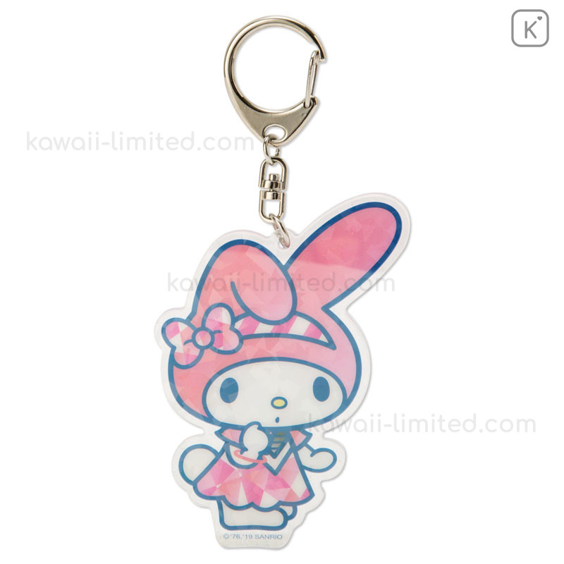 My Melody taremimi Pack of 1 Pink FRIEND Sanrio Bell Key Chains Key Ring Holder with Mascot 1 Count 