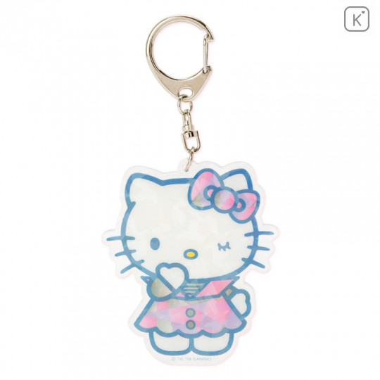 Japan Sanrio Sparking Hologram Charm Key Chain - Hello Kitty - 1