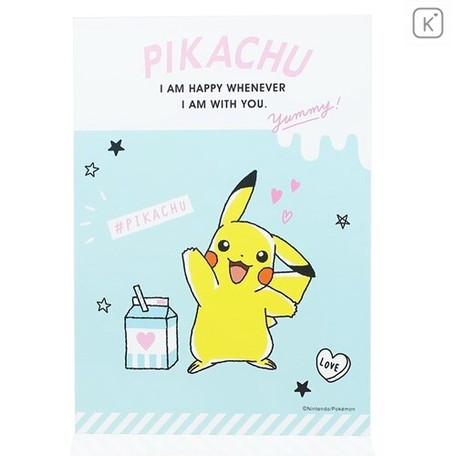 Japan Pokemon A6 Notepad - Pikachu & Milk - 4