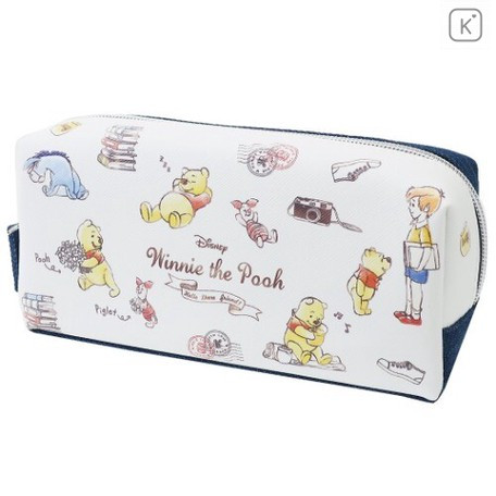 Japan Disney Makeup Pencil Bag Zipper Pouch - Winnie the Pooh & Friends - 1
