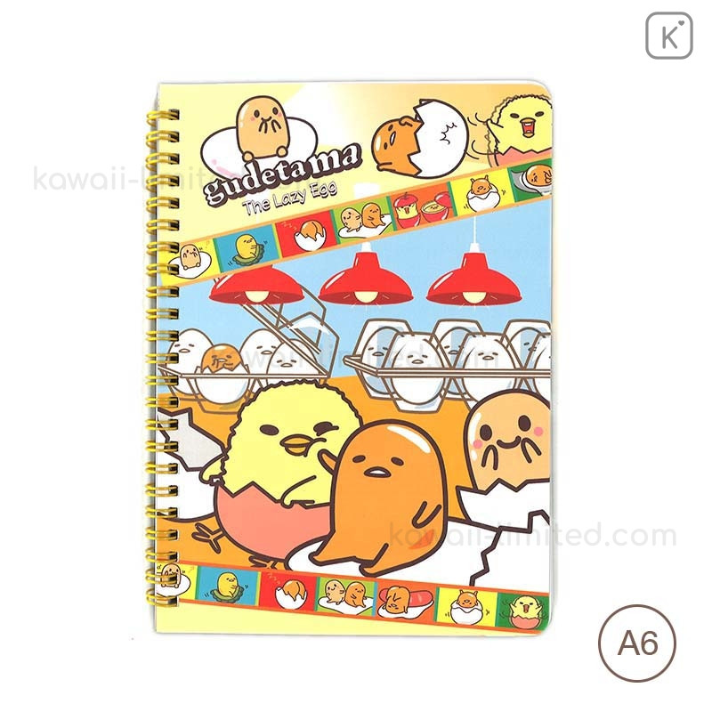 Sanrio Gudetama Lazy Egg PP Cover Lined Large Notebook Note Pad 1pc 
