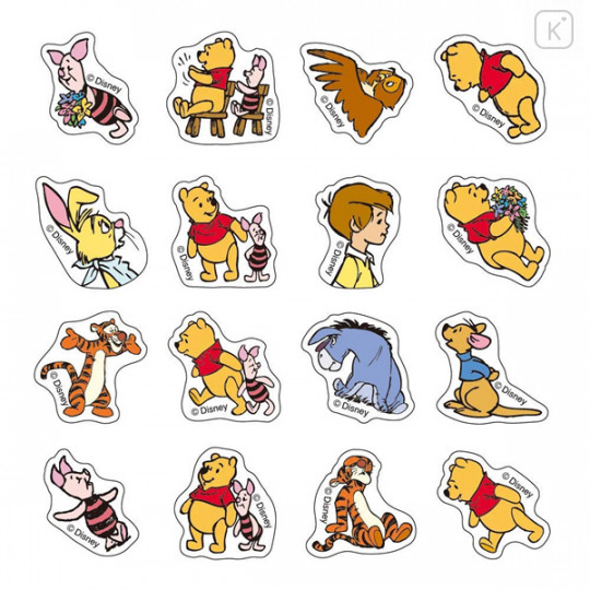 Japan Disney Peripetta Roll Sticker - Winnie the Pooh & Friends - 5