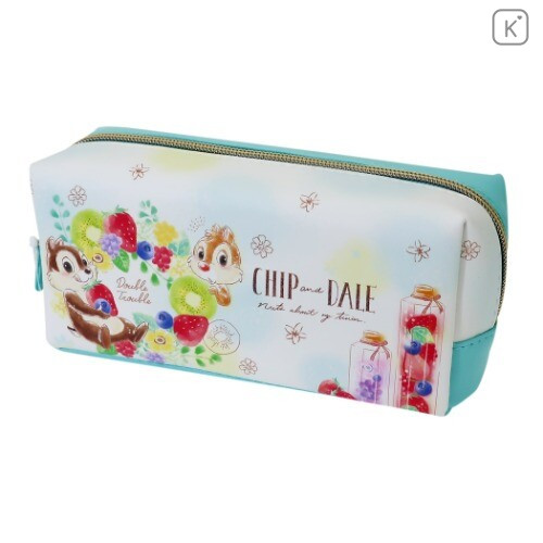 Japan Disney Pouch Makeup Bag Pencil Case - Chip & Dale & Fruit - 1