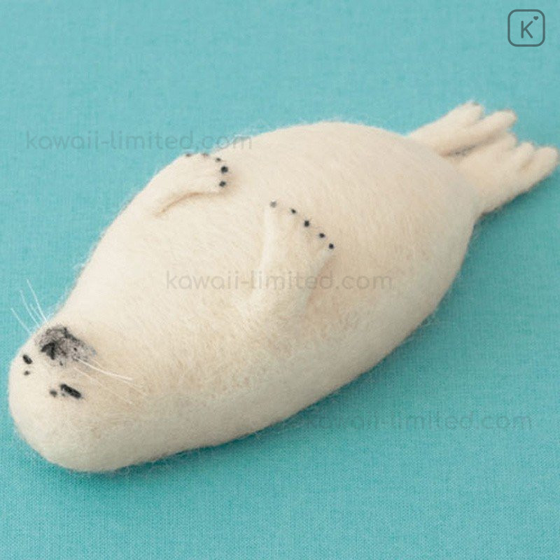 Japan Hamanaka Wool Needle Felting Kit - Relaxing Seal | Kawaii Limited