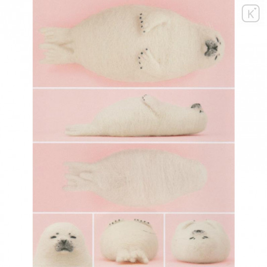Japan Hamanaka Wool Needle Felting Kit - Relaxing Seal - 2