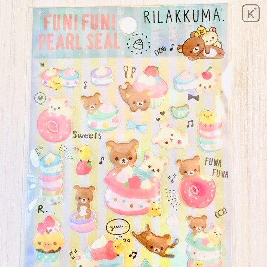 Japan San-X Funi Funi Pearl Seal Sticker - Rilakkuma Deli / Desserts - 2