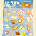 Japan San-X Rilakkuma Bear Seal Sticker - Pearl Bubble Stars Night - 2