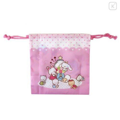 Japan Sanrio Drawstring Bag - Charactrers Pink - 2