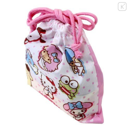 Japan Sanrio Drawstring Bag - Charactrers Pink - 3