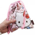 Japan Sanrio Drawstring Bag - Hello Kitty White - 3