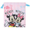 Japan Disney Drawstring Bag - Mickey Mouse & Minnie Mouse - 1