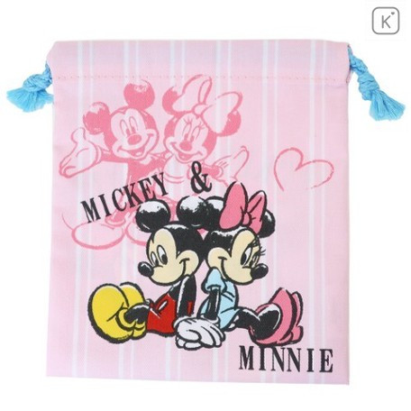 Japan Disney Drawstring Bag - Mickey Mouse & Minnie Mouse - 2