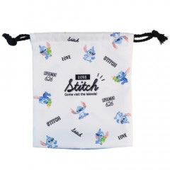 Japan Disney Drawstring Bag - Stitch White