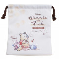 Japan Disney Drawstring Bag - Winnie the Pooh & Piglet White - 1