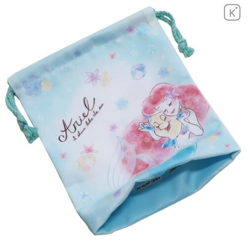 Japan Disney Drawstring Bag - Little Mermaid Ariel in the Sea - 2