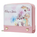 Japan Disney Folded Wallet - Chip & Dale White & Pink - 1