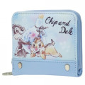 Japan Disney Folded Wallet - Chip & Dale Sky Blue - 1