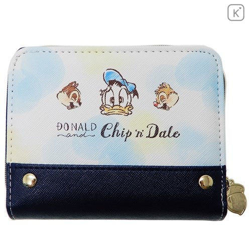 Japan Disney Folded Wallet - Chip & Dale & Donald Duck - 2