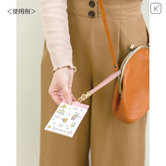 Japan San-X Rilakkuma Pass Case Card Holder - Pink - 3