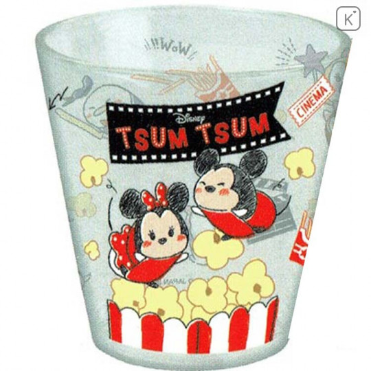 Japan Disney Glasses Tumbler - Tsum Tsum Popcorn - 1