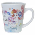 Japan Disney Princess Ceramic Mug - Little Mermaid Ariel & Flower - 1