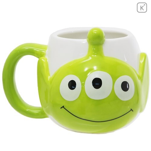 Japan Disney Die-cut Face Mug - Toy Story Little Green Men - 1