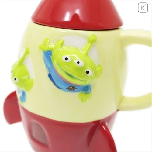 Japan Disney Die-cut Face Mug - Toy Story Little Green Men Rocket - 3