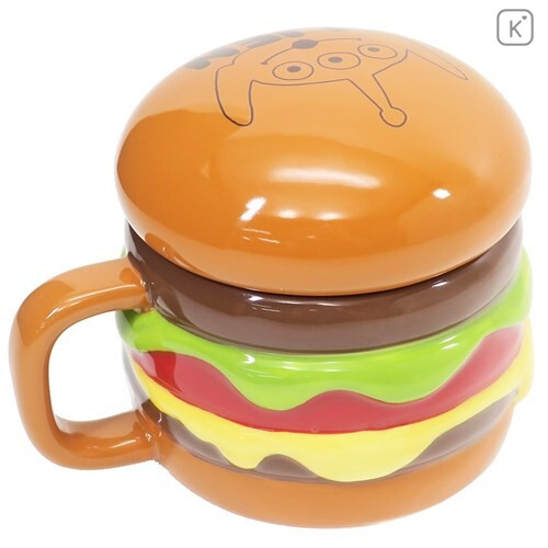 Japan Disney Die-cut Face Mug - Toy Story Little Green Men Burger - 4