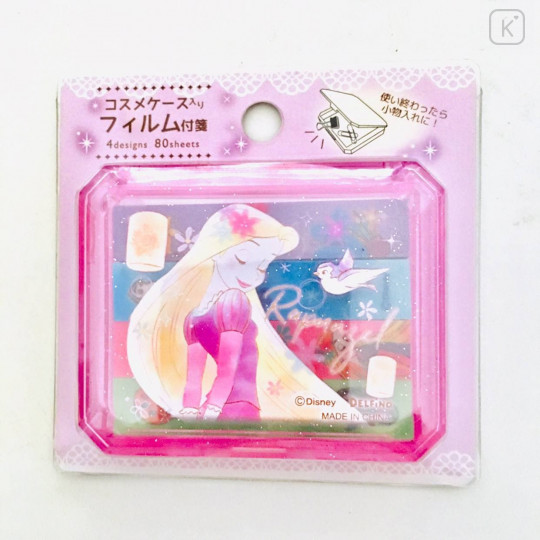 Japan Disney Seal Flake Sticky Notes with Case - Princess Rapunzel - 3