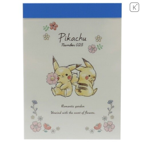 Japan Pokemon B8 Mini Notepad Pikachu Numbers 025 Kawaii Limited