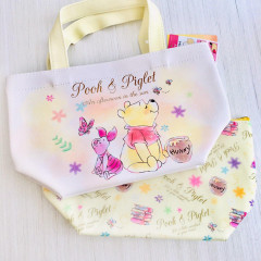 Japan Disney Tote Bag with Insulation Pouch - Winnie The Pooh & Piglet
