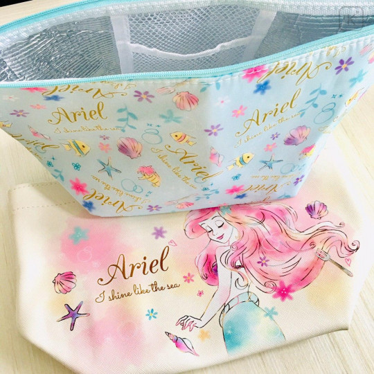 Japan Disney Tote Bag with Insulation Pouch - Princess Little Mermaid Ariel - 3