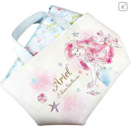 Japan Disney Tote Bag with Insulation Pouch - Princess Little Mermaid Ariel - 5