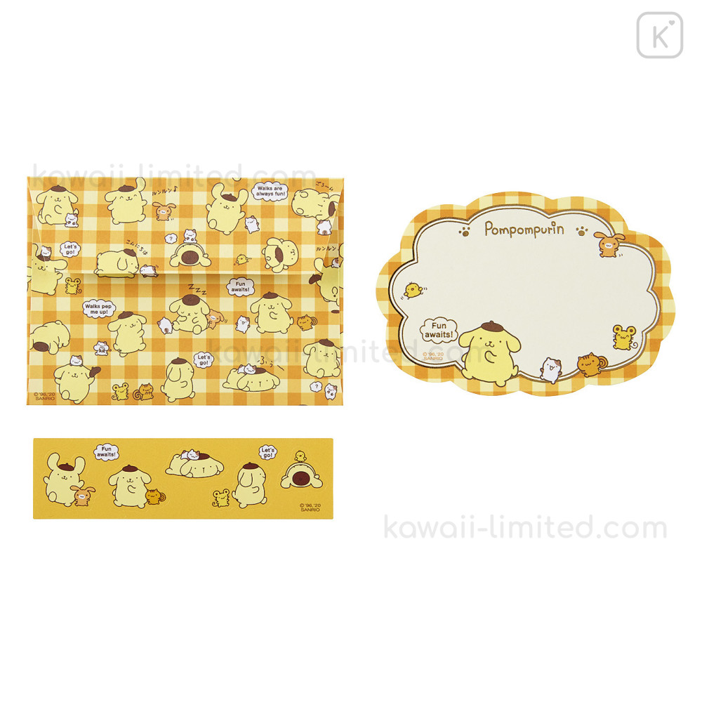 Japan Sanrio Letter Envelope Set Pompompurin Kawaii Limited