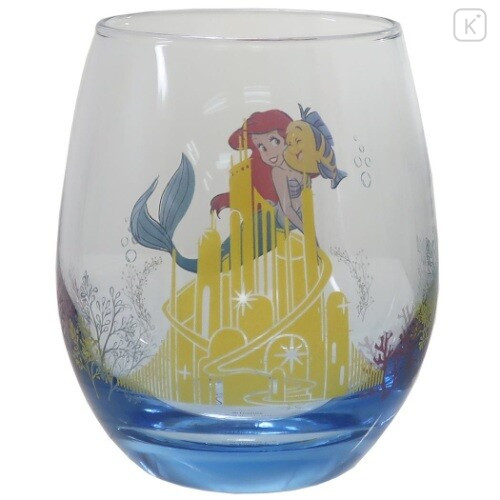 Japan Disney Princess Glass Tumbler - Little Mermaid Ariel - 2