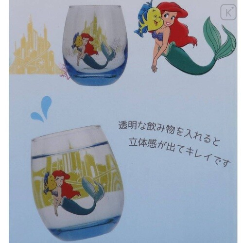 Japan Disney Princess Glass Tumbler - Little Mermaid Ariel - 5