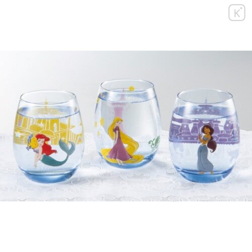 Japan Disney Princess Glass Tumbler - Little Mermaid Ariel - 6