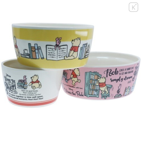 Japan Disney Pottery Bowl Gift Set - Winnie The Pooh - 3