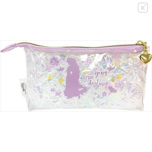 Japan Disney Clear Makeup Pouch Bag Pencil Case (M) - Rapunzel - 2