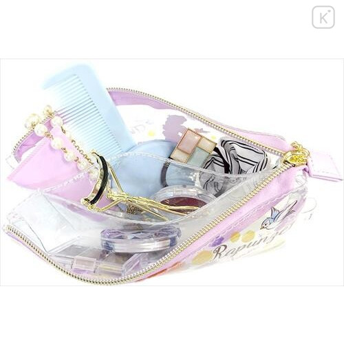 Japan Disney Clear Makeup Pouch Bag Pencil Case (M) - Rapunzel - 3