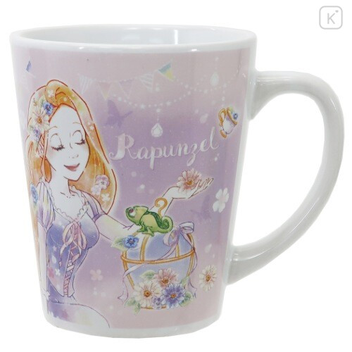 Japan Disney Princess Ceramic Mug - Rapunzel & Flower - 1